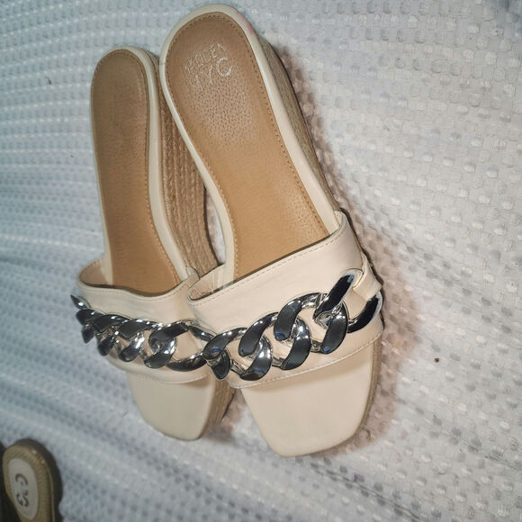 MADDEN NYC EUC WOMENS SZ 9 SLIPON CHAIN ESPADRILLES SANDALS - Picture 1 of 10